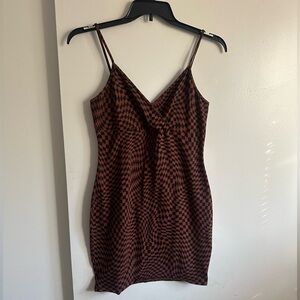 Wild Fable Black and Brown Checkered Mini Dress